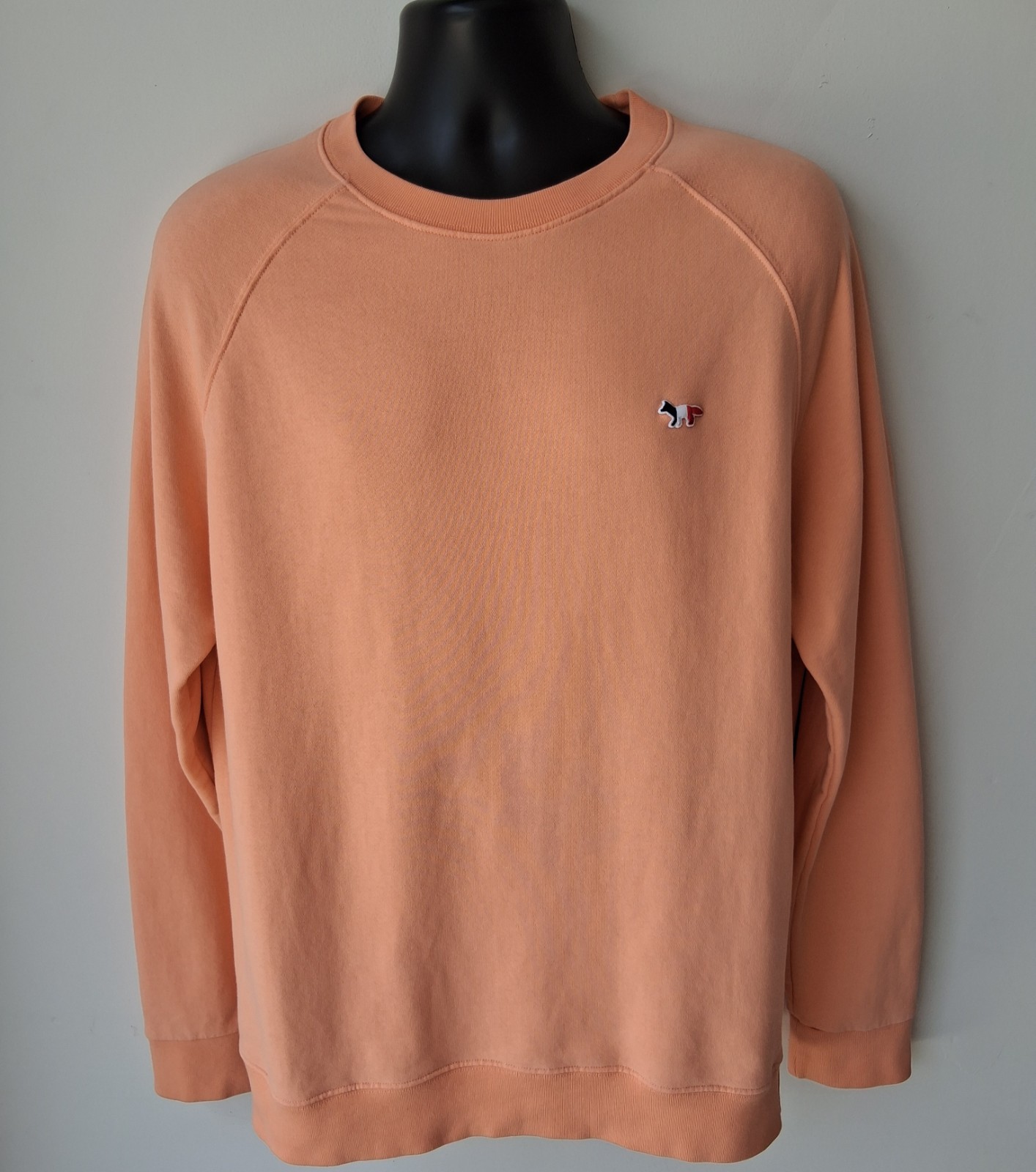 MAISON KITSUNE Tri-color Fox Patch Adult Large Sweatshirt Orange