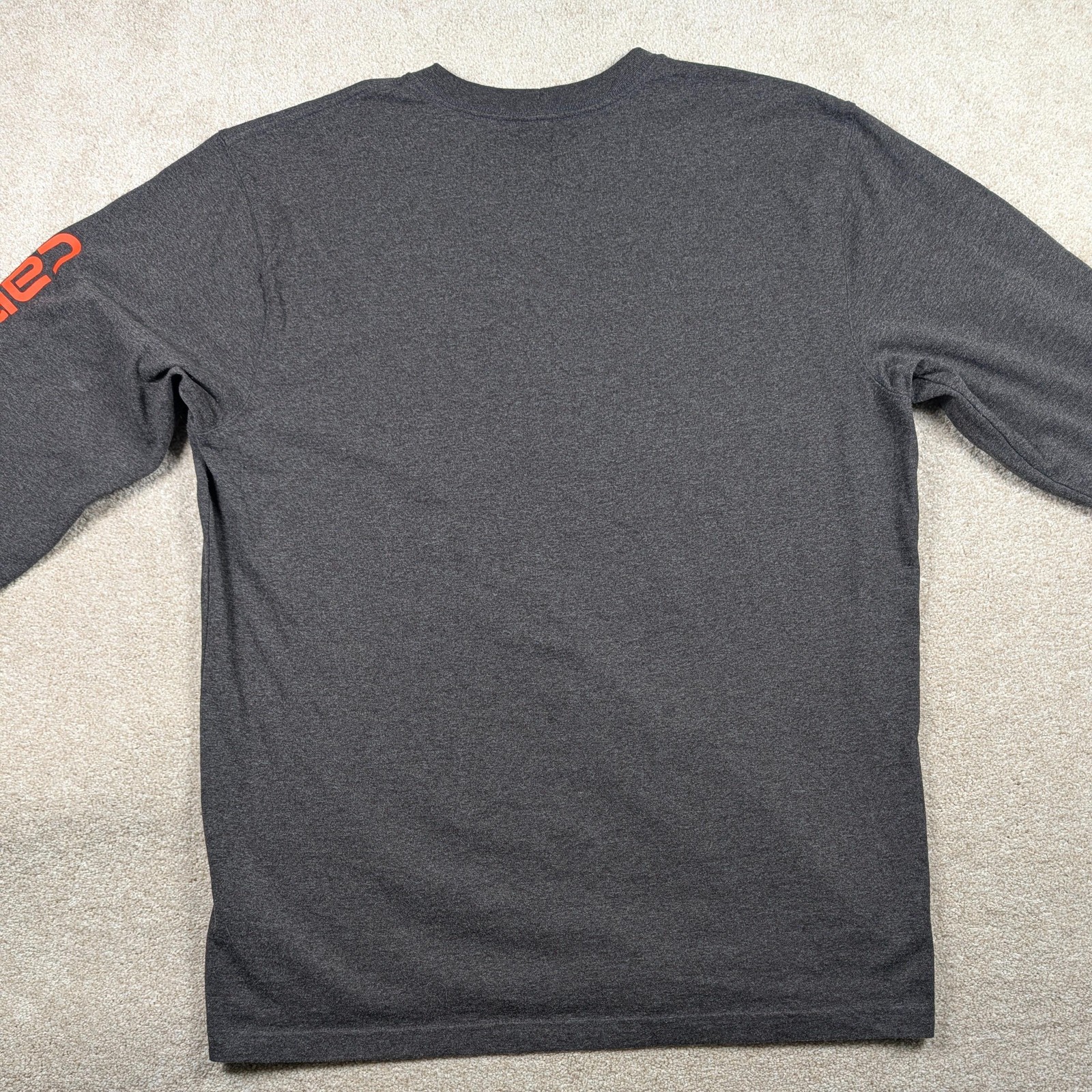 Carhartt Shirt Mens LT Gray Loose Fit Long Sleeve Logo Spell Out TK0231-M