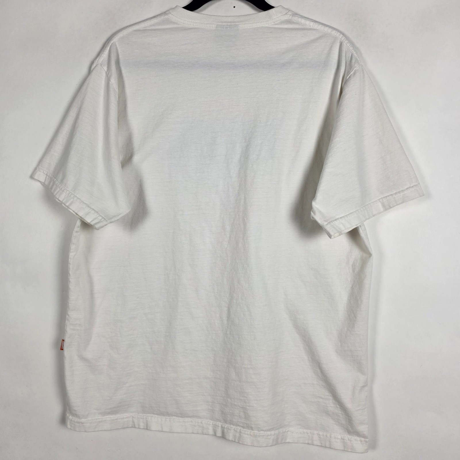 High 100% Cotton Mens Large Short Sleeve White Graphic T Shirt