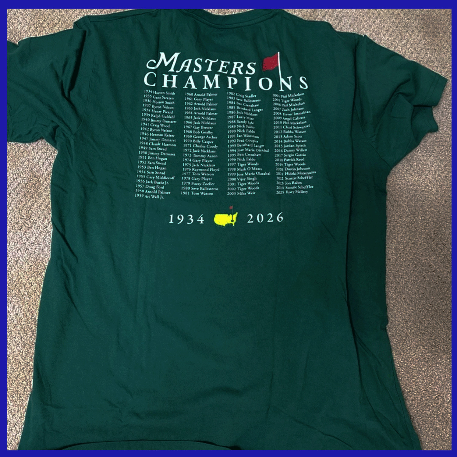 SALE 30% – 2026 Augusta National Masters Champions All Winners 2-sided T shirt