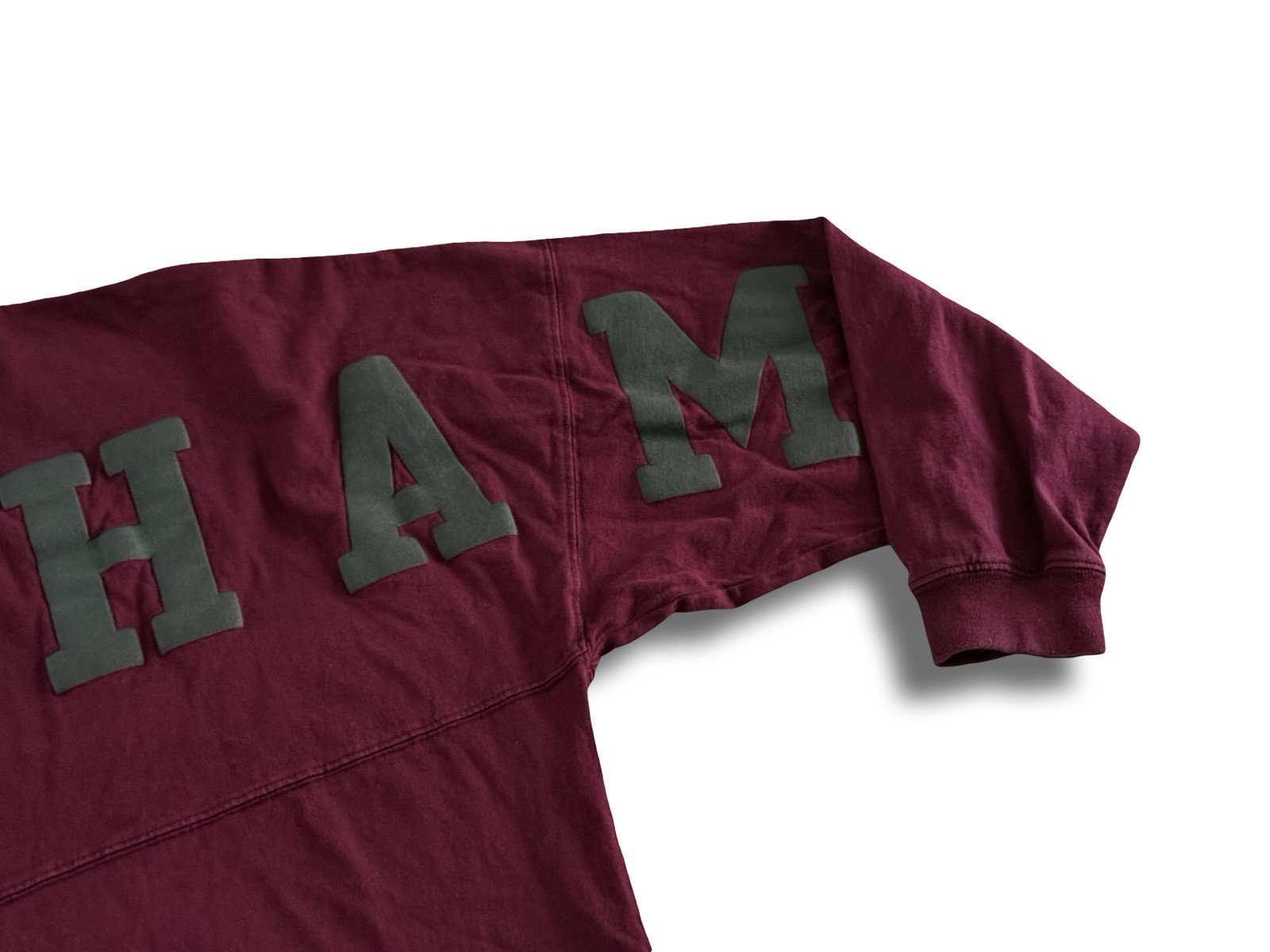 Vintage Spirit Jersey Fordham University Large Burgundy Gray Puff Print T-Shirt