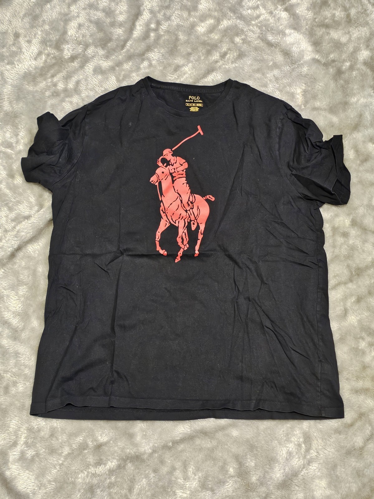 Big PONY MEN’S polo Ralph Lauren T Shirt Size Xl Black Red big pony graphic