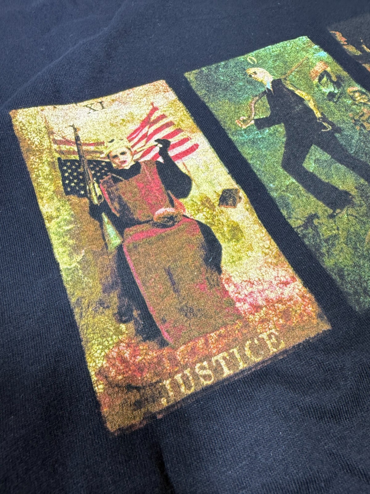 Rare Vintage Merch Marilyn Manson Death Tarot Card 2000 Cotton BG Shirt Size XL