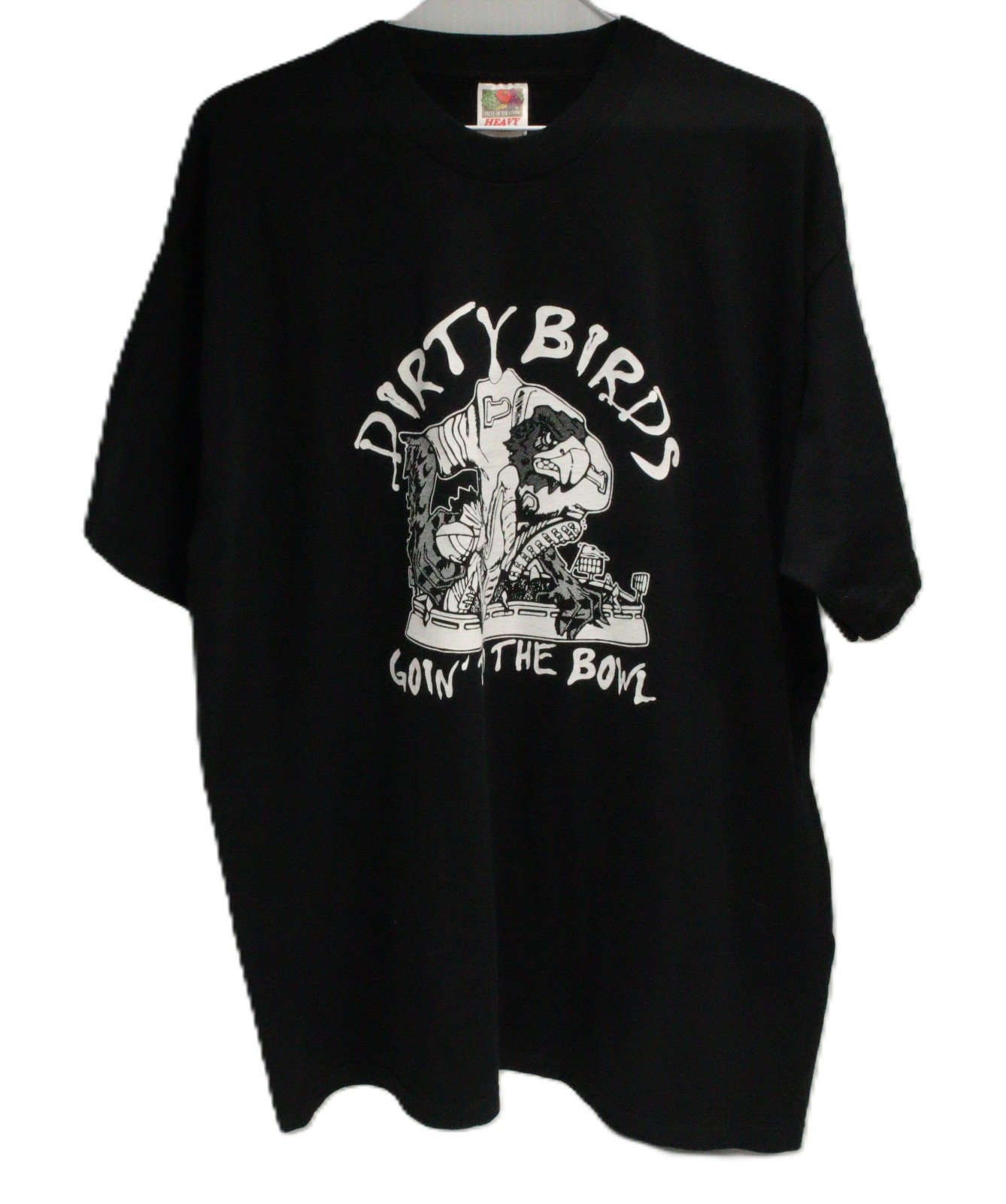 Dirty Birds Goin’ to the Bowl Graphic T-Shirt XL Black Heavy Cotton T0267