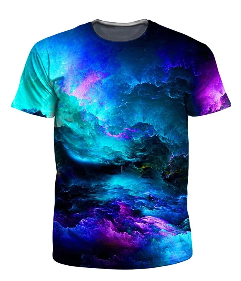 Men’s T-Shirts 3D Print Colorful Pattern Round Neck T-Shirts Casual for Men