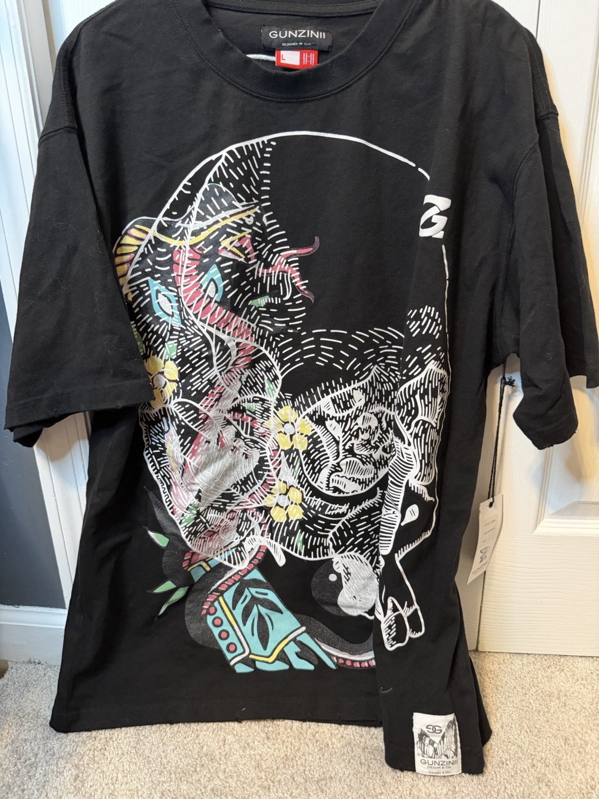 Gunzinii Skull & Bones Tee, Asst NEW SIZE L