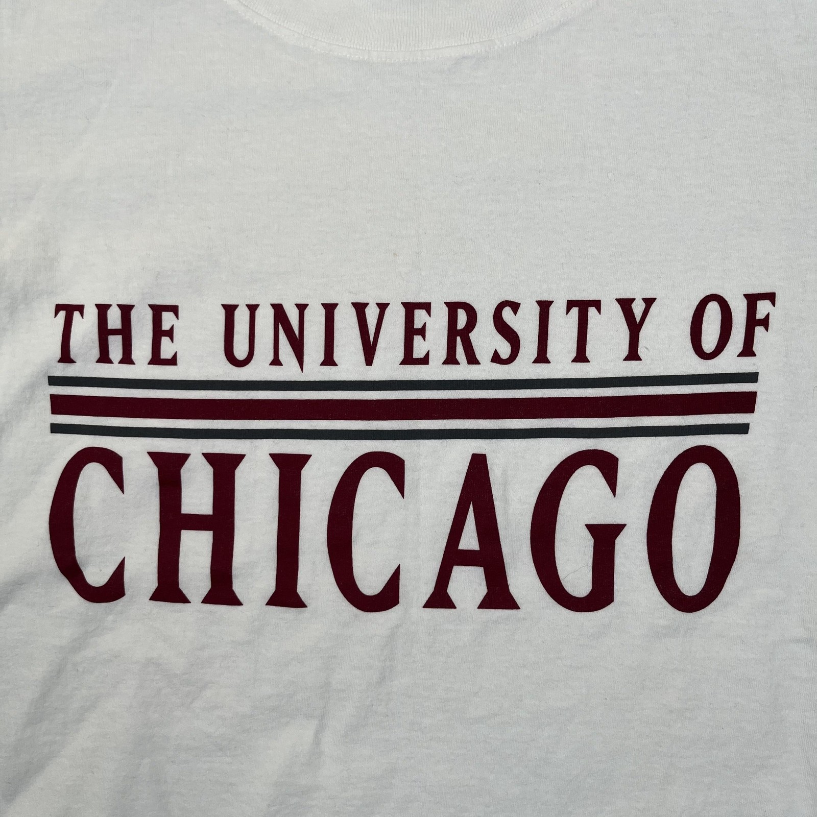 Vintage University Of Chicago T-Shirt Mens Small White College MV Sport Oversize