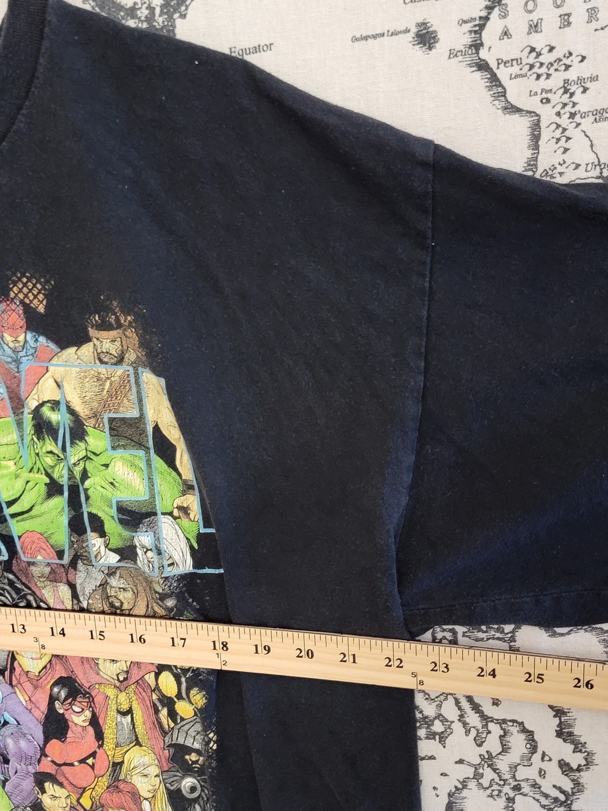 Marvel Graphic T-Shirt Men’s 2X/XXL Black Short Sleeve All-Over Character Print