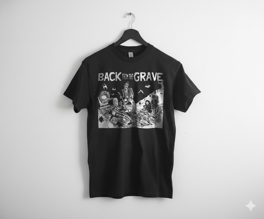 Back From the Grave Zombie Horror Graphic T-Shirt Gothic Tee – T424