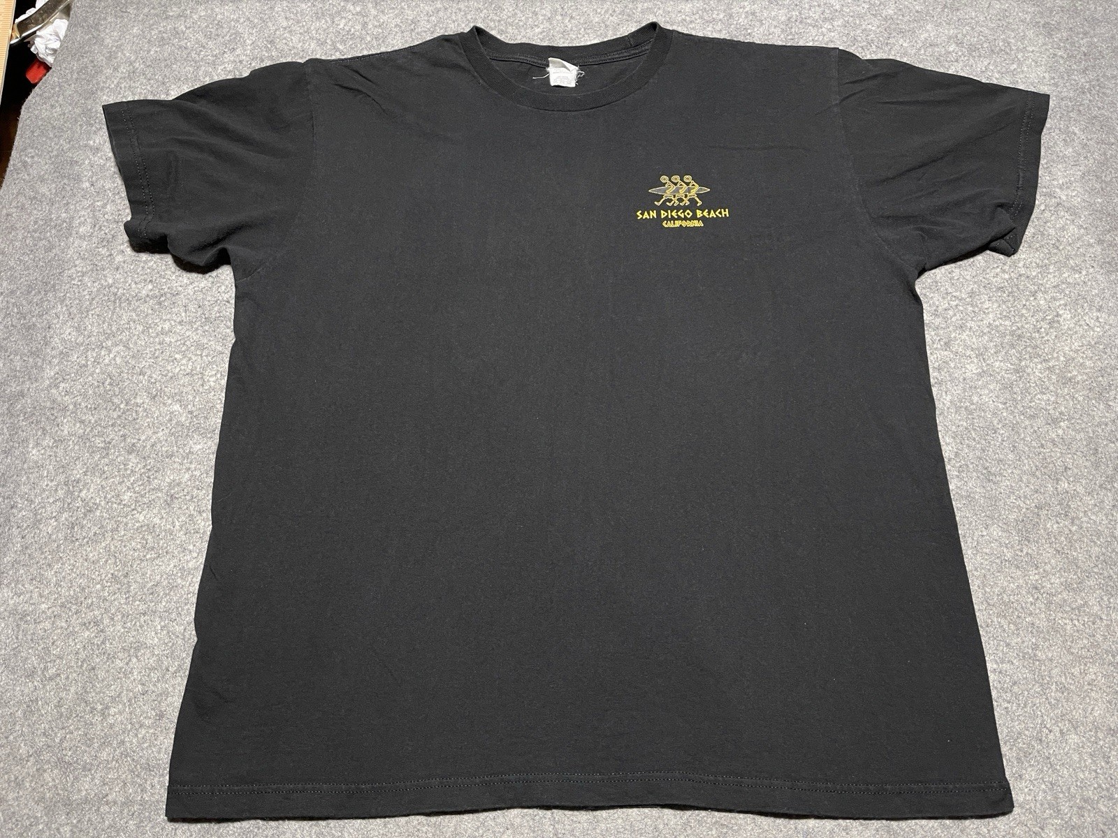San Diego Beach California Black Surf Board Shirt Shaka 2XL Cotton 2 Sided