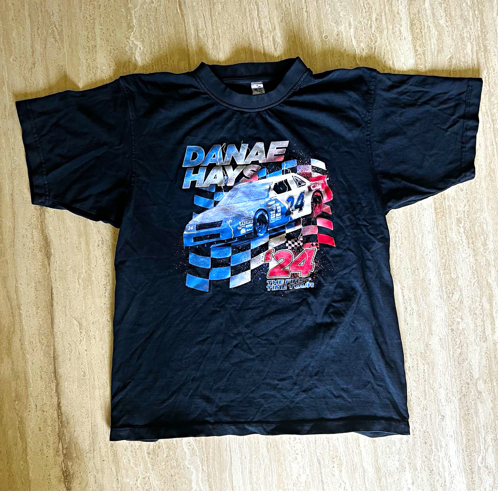 Lane Seven Danae Hays NASCAR Double-Sided Graphic Tee Men’s M Black Cotton