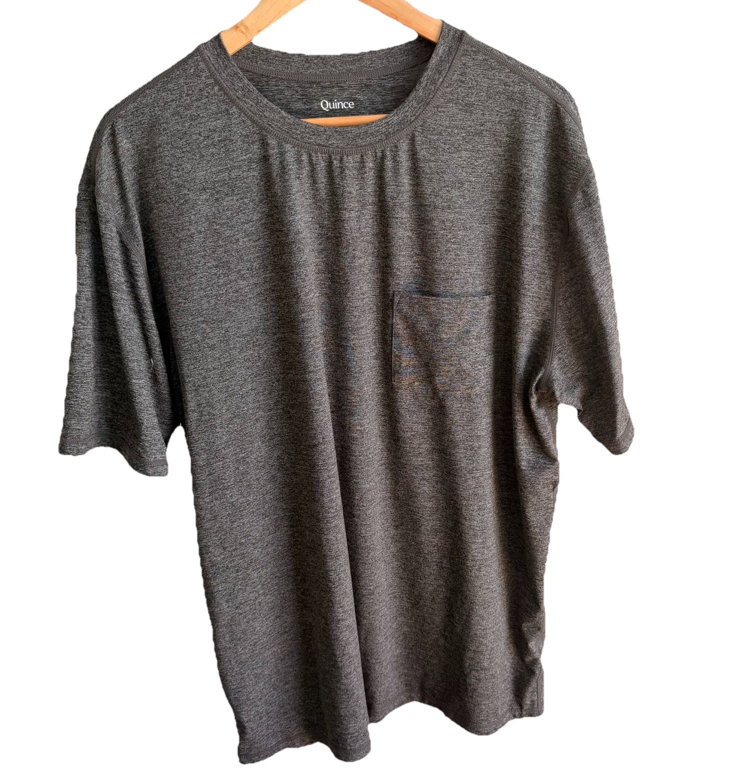 Quince Flowknit Breeze Performance Pocket Tee Charcoal Shirt Men’s Xl