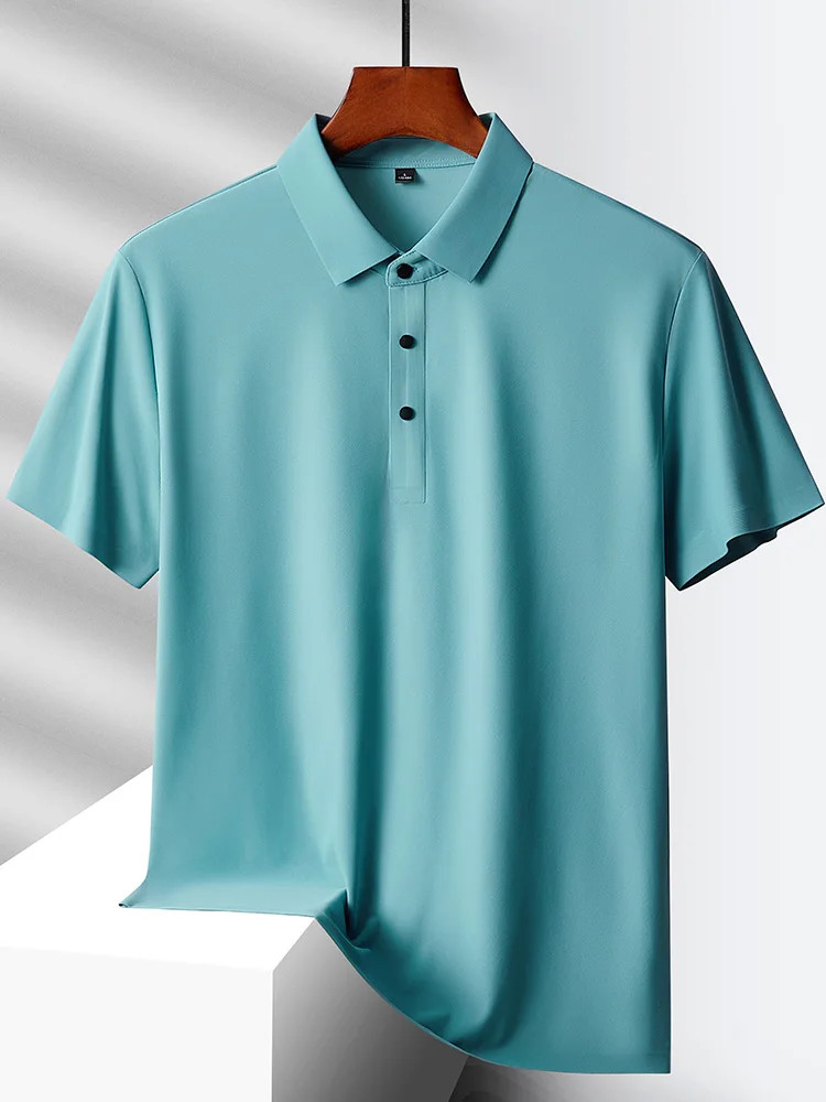 Men Summer Ice Silk Quick Dry Polo Shirt Casual Office Golf Top Tee Tshirt Gift