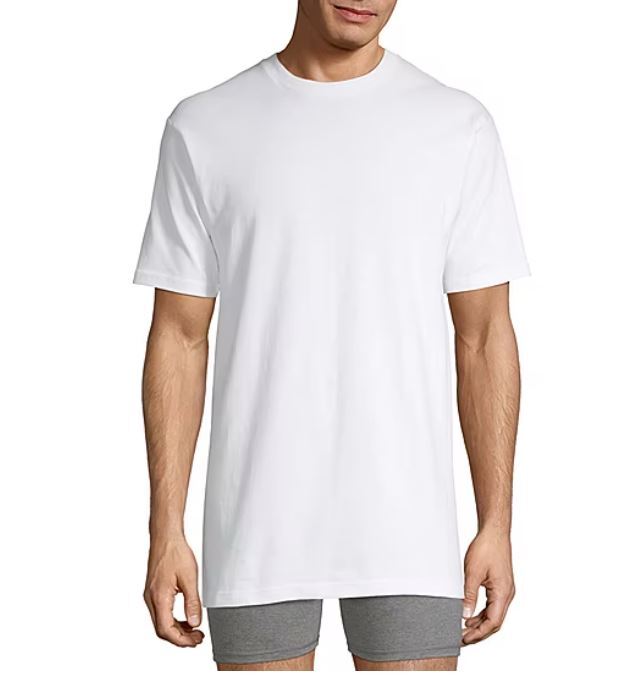 Stafford 4-Pack Men’s 100% Cotton Heavy Weight Crew-Neck T-Shirts White