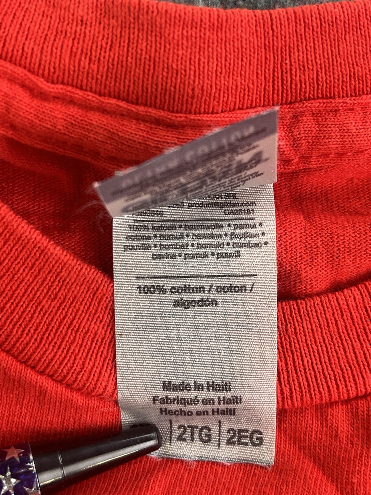 Gildan Security T Shirt Red 2XL Short Sleeve Back Print Work Uniform Tee