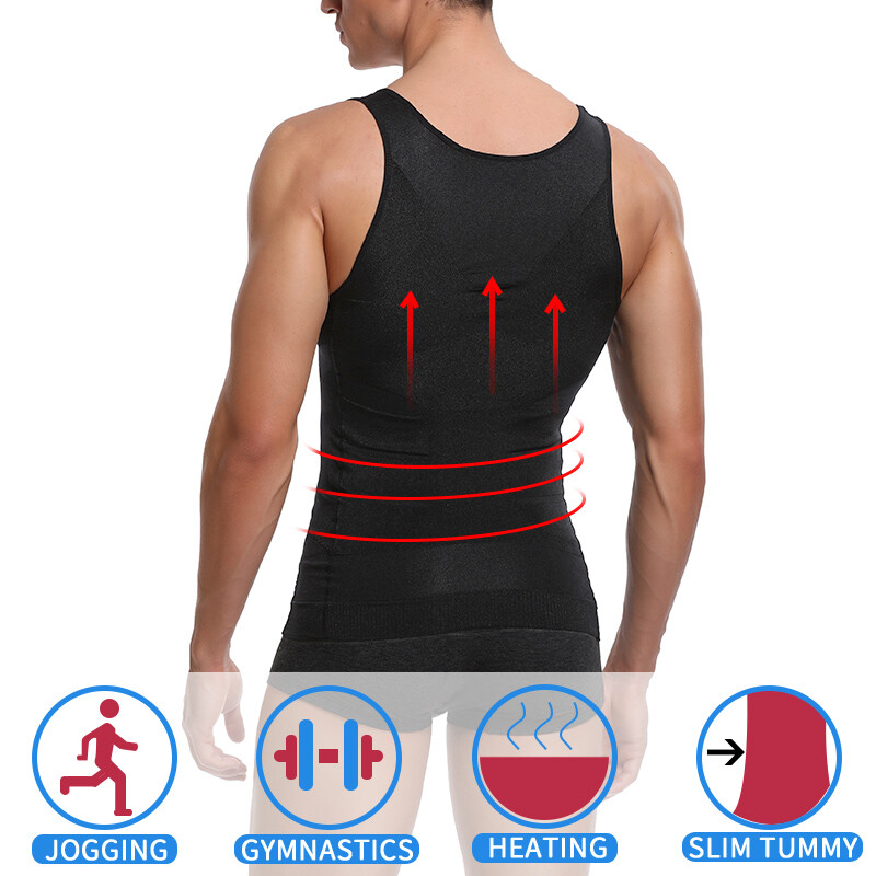 Men Muscle Abs Compression Vest Sweat Body Shaper Tank Top Slimming T-Shirt US