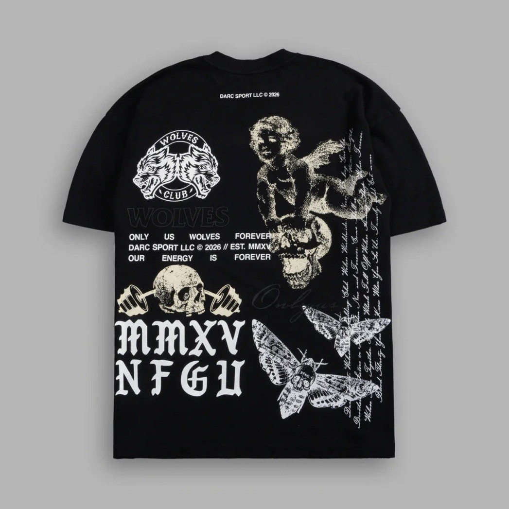 Darc Sport Men’s L Black Skull Graphic Print Crew Neck Short Sleeve T-Shirt
