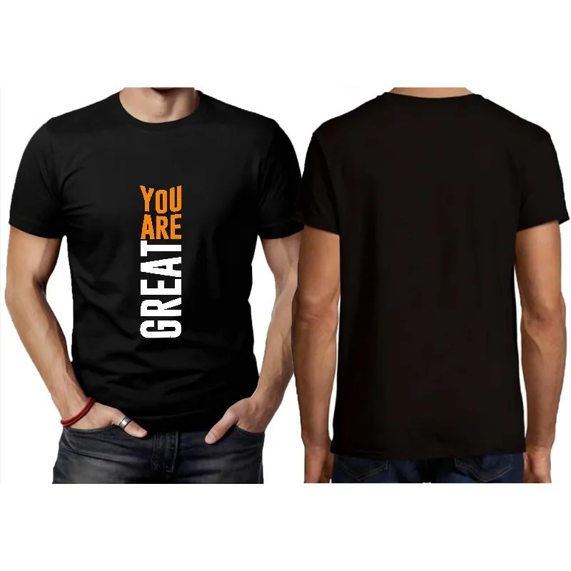 Men’s 100% Cotton T-Shirt Teens Short Sleeve Crew Neck YOU ARE GREAT