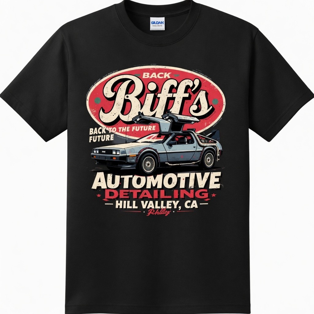 Back to the Future DeLorean Graphic T-Shirt Retro Movie Tee
