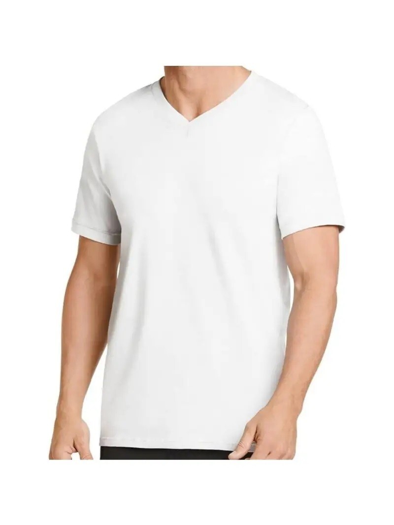 3-12 Packs For Men’s 100% Cotton Tagless T-Shirt Undershirt V-Neck White S-XL