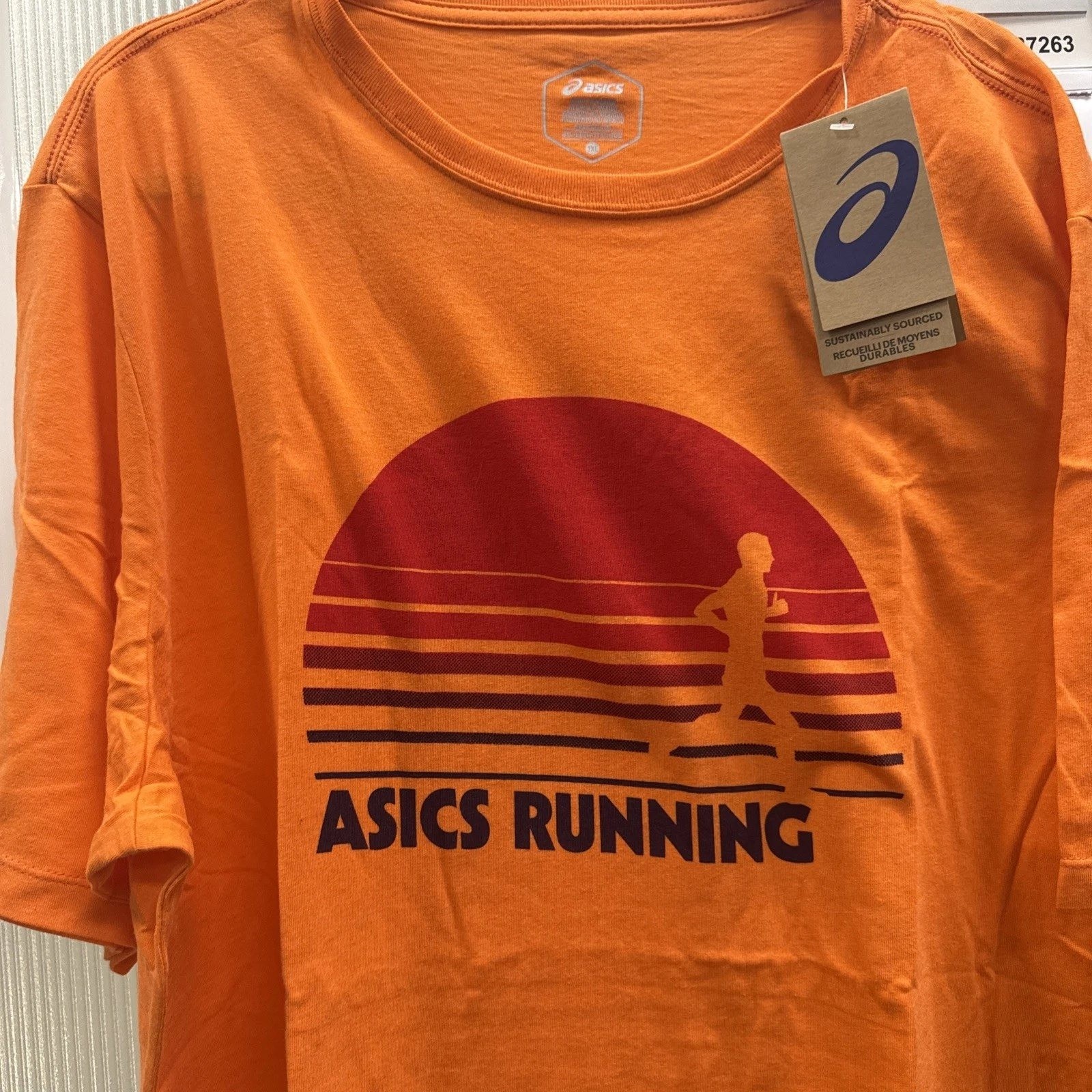 ASICS Mens Sunrise Runner Graphic Tee Running Apparel 3XL Marigold Orange NEW