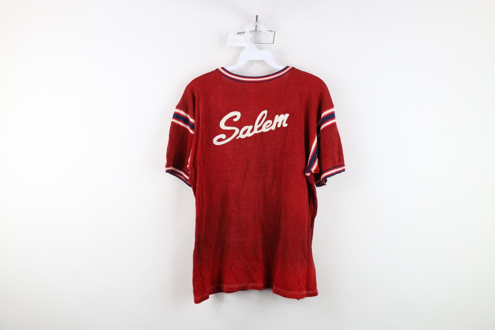 Vintage 40s 50s Mens Medium Chain Stitch Salem Rayon Durene Jersey T-Shirt USA