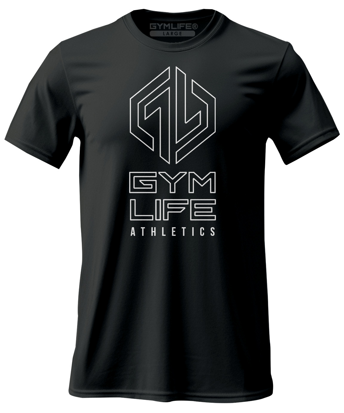 GYM LIFE® Fuse Power Up Mens Athletic T-Shirt Workout Exercise Fitness Tee Black