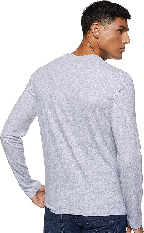 Armani Exchange Men’s Basic Long Sleeve Jersey Crew Neck Tee, Heather Grey, S