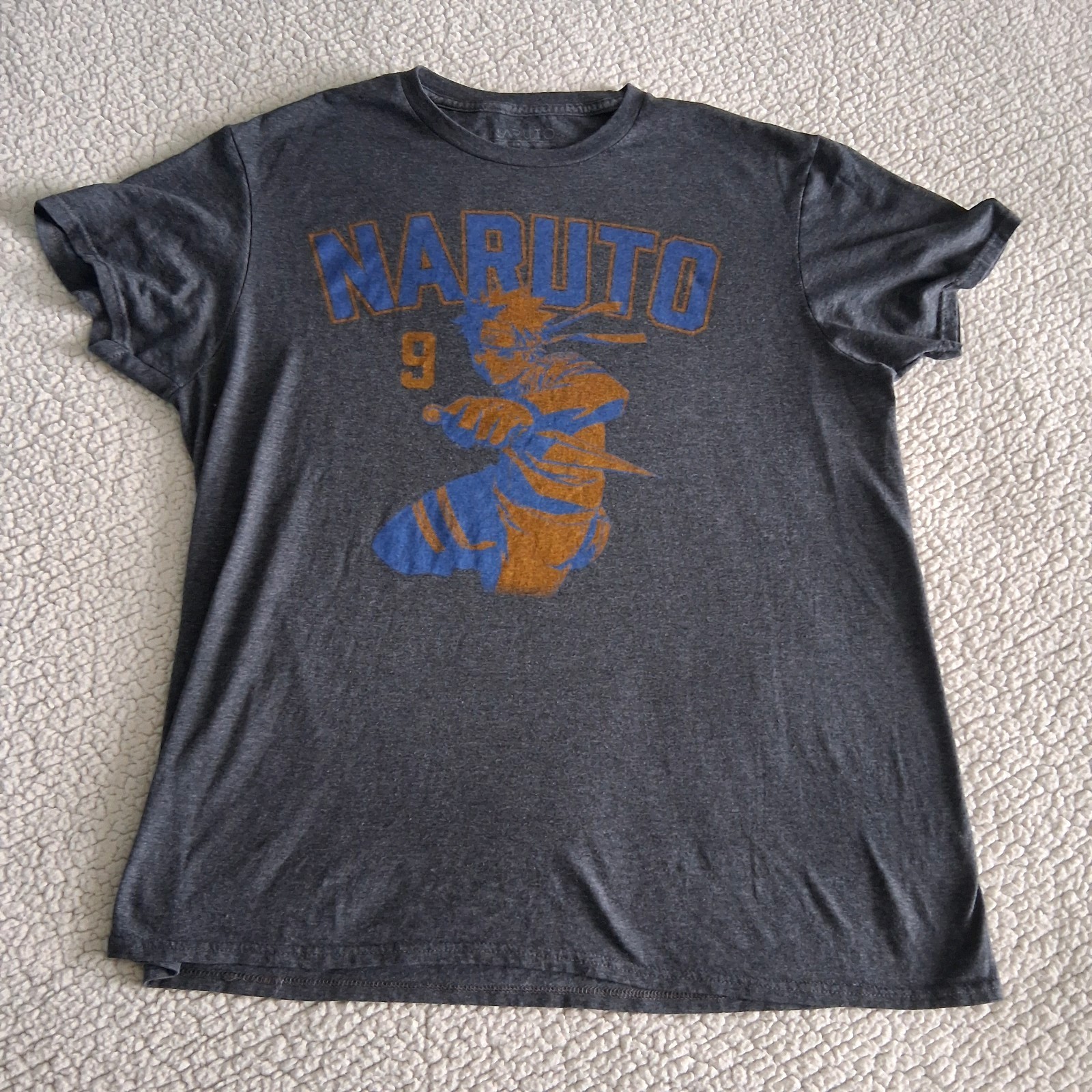 Naruto Mens Graphic T-shirt Size Large Shippuden Collection #9 Grey 2007 L