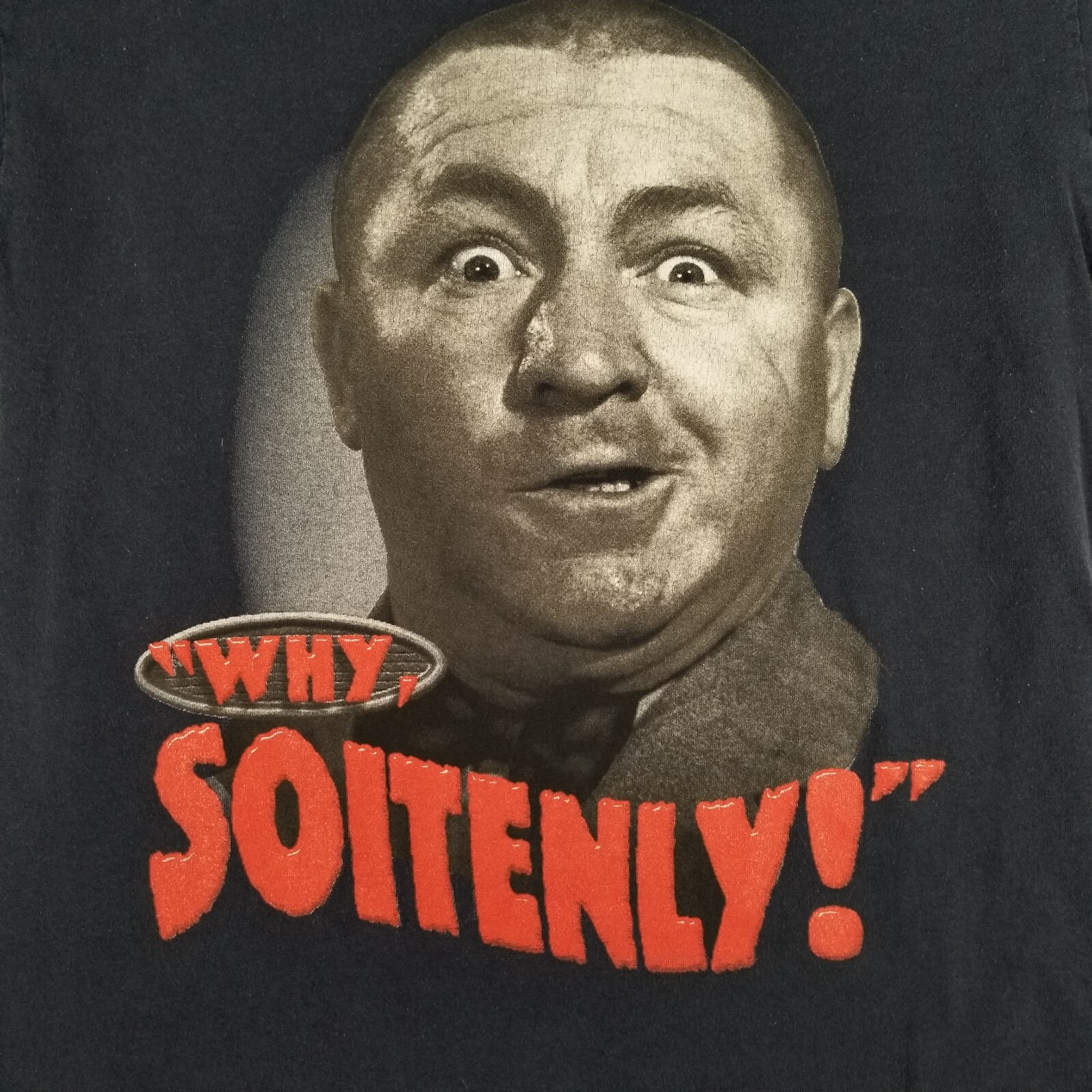 VTG Three Stooges Curly “Why Soitenly!” Shirt Cut Tag Fits M/L See Pics