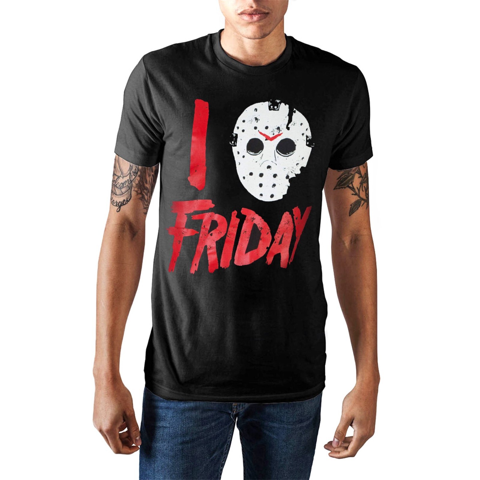 Friday the 13th I Love Friday Jason Voorhees Mask Men’s Shirt (XL) – NWT