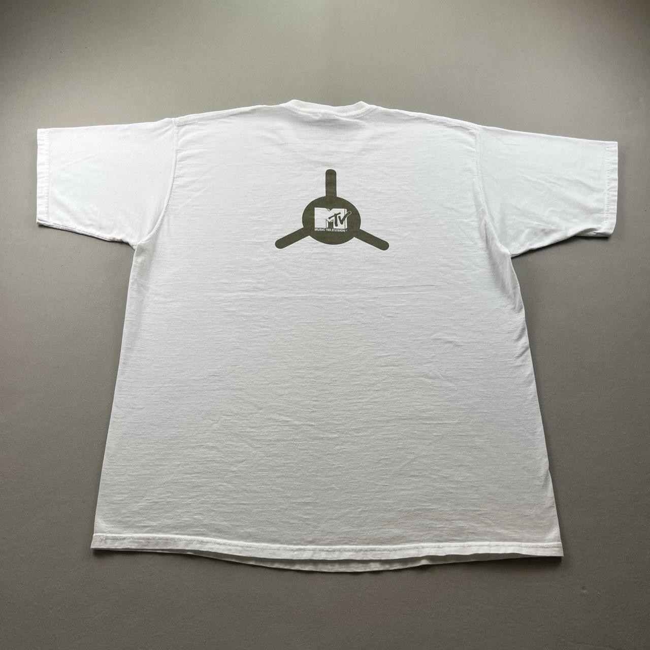 Vintage MTV T-Shirt Mens XL White Music Television Logo Video Promo Hip Hop 90s