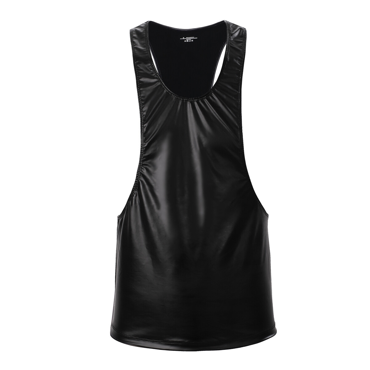 Men Undershirts Faux Leather Tank Tops Vest Sexy Muscle Sleeveless Club T-shirts