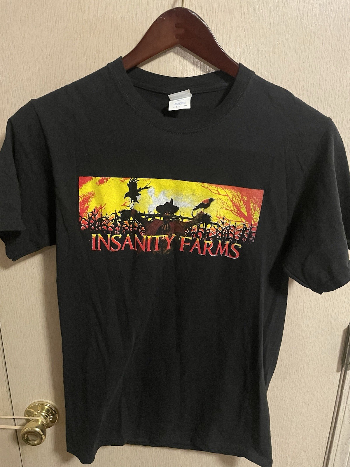Insanity Farms Halloween T Shirt Two Sided Black T Shirt Size Small