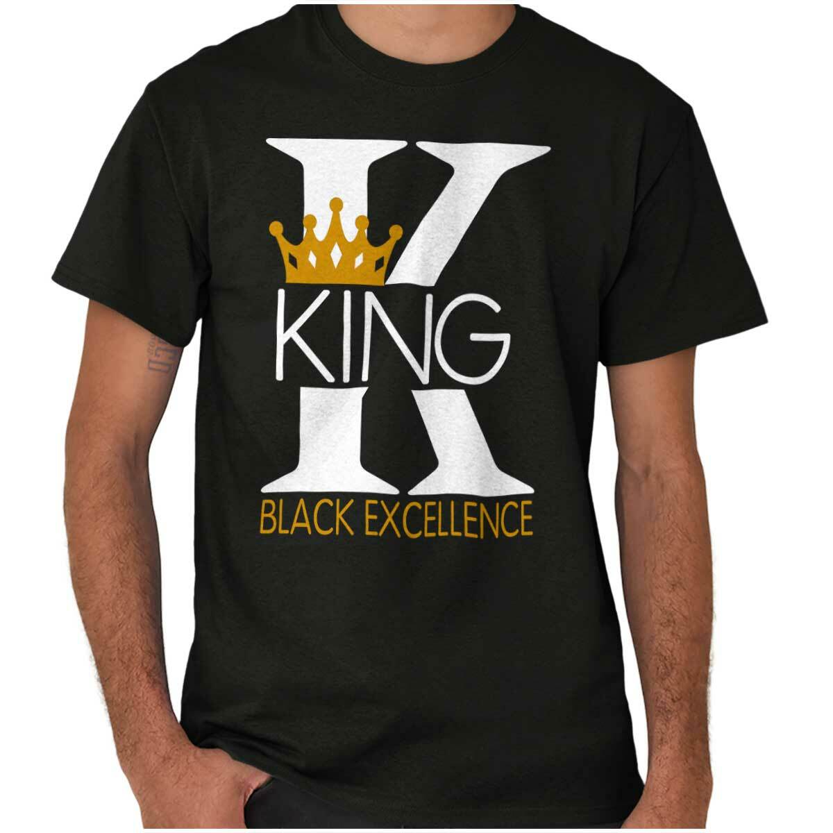 Melanin King Strong Black Man Educated BLM Womens or Mens Crewneck T Shirt Tee