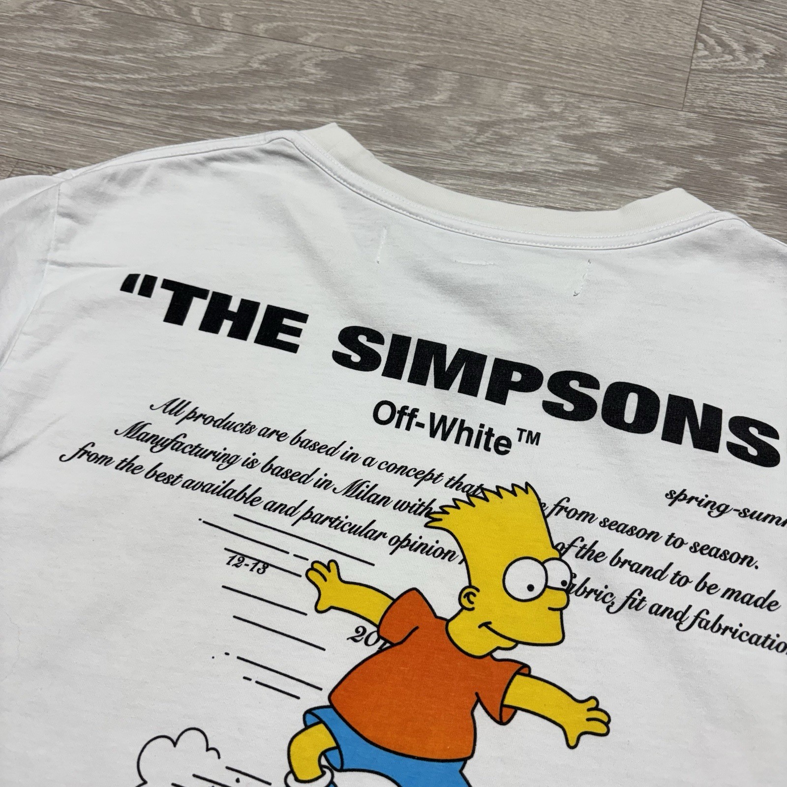 Off-White x The Simpsons Men’s White Graphic Crew Neck Tee Shirt Size M