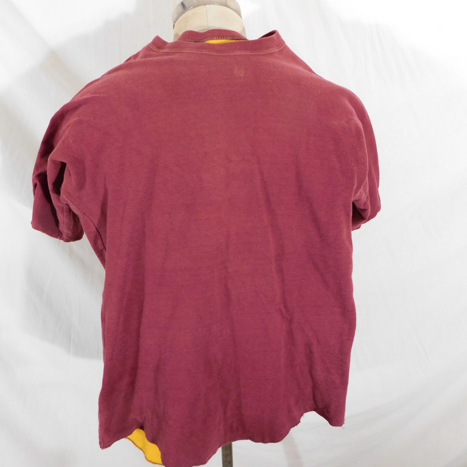 Vtg Mens S Double Face 70s Phys Ed Gym Lined Reversible Varsity T-shirt A