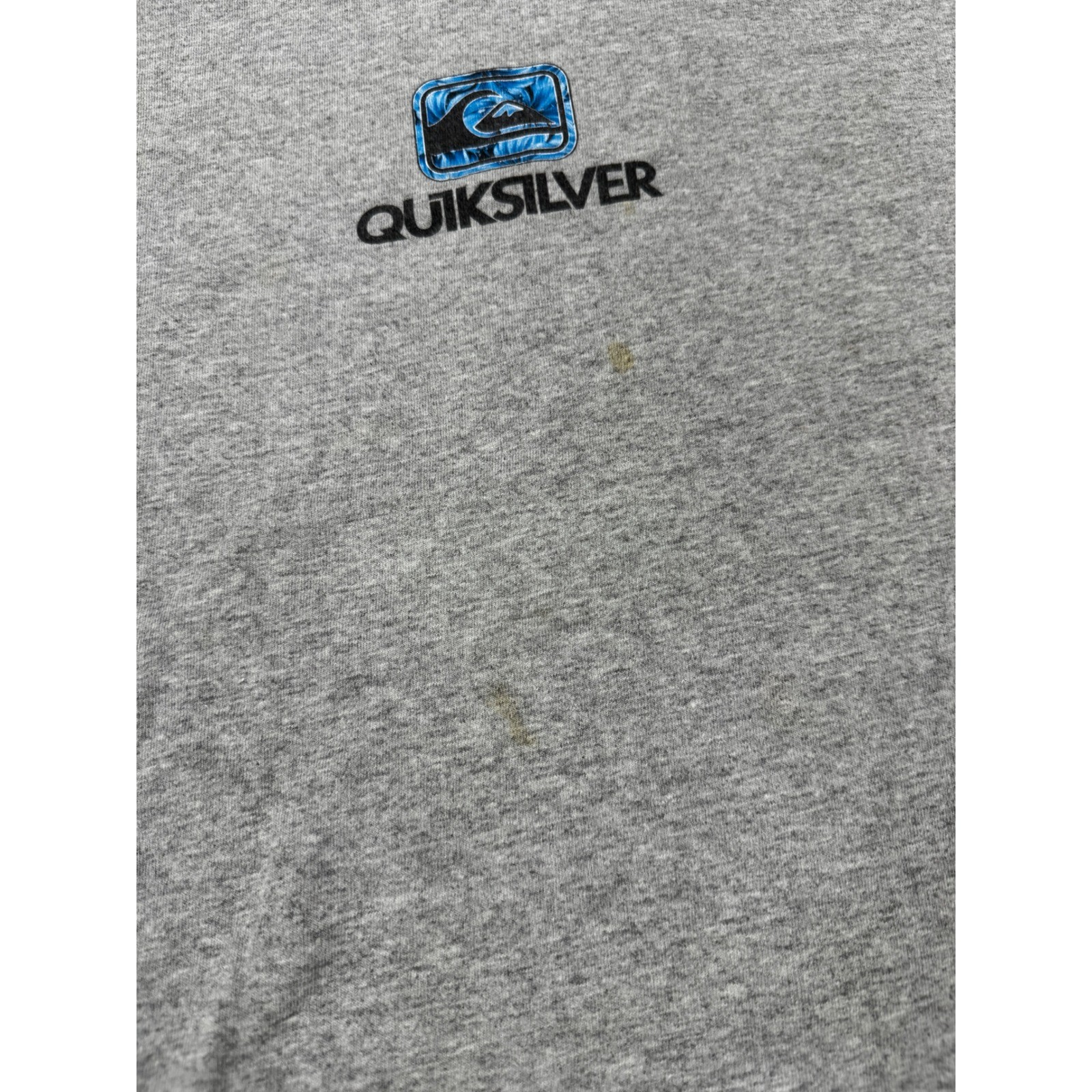 Vintage Quiksilver Graphic T-Shirt XXL Gray Blue Logo Surf Skate Mens Tee
