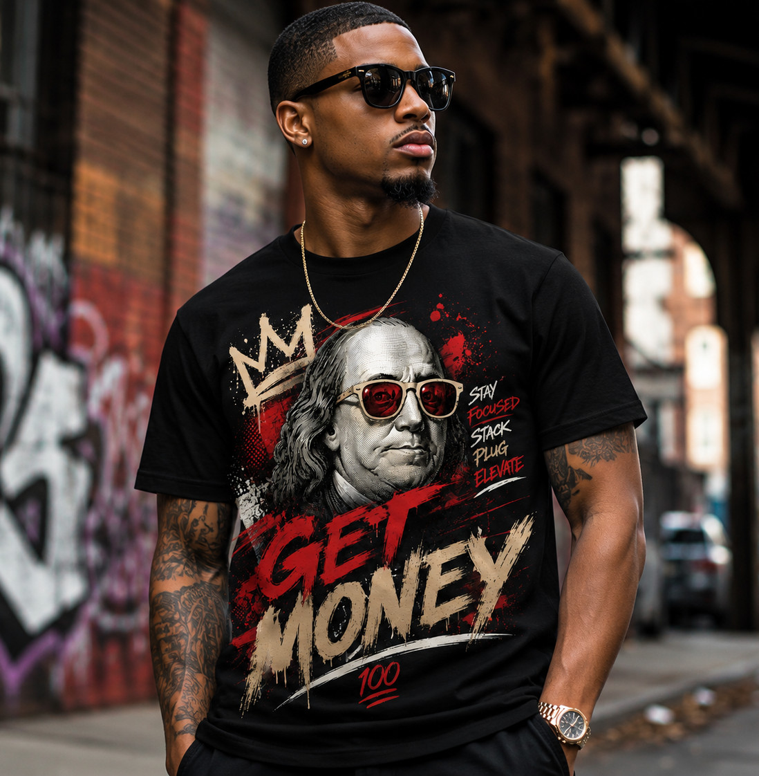 Pro Club Shakawear Get Money Streetwear Graphic Tee Shirt To Match Sneakers Hip