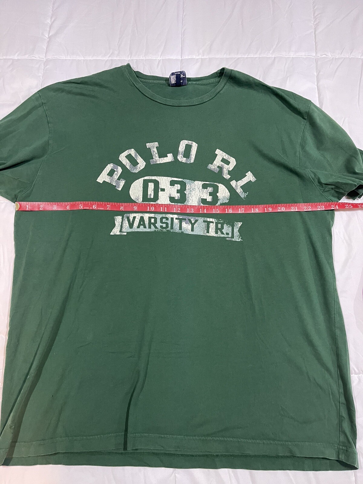 Polo Ralph Lauren Shirt Men’s Large Green Short Sleeve Pullover D33 Varsity