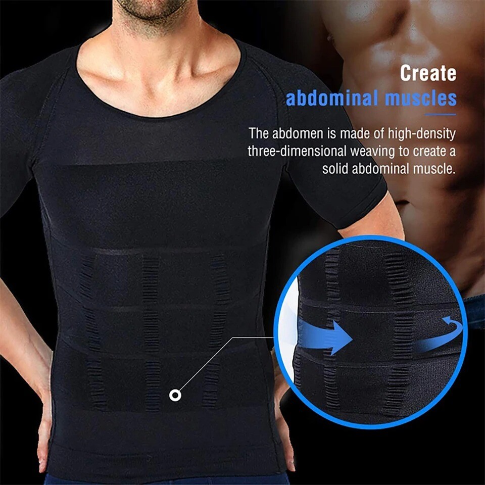 Gynecomastia Men’s Slimming Shaper Shirt Abs Abdomen Slim Compression Shapewear