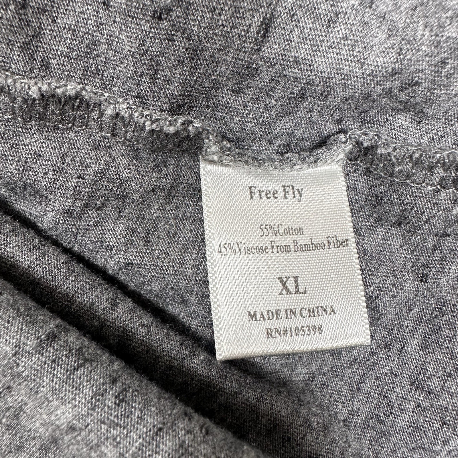 Free Fly Shirt Mens XL Gray Long Sleeve Henley Bamboo Cotton Blend Outdoor