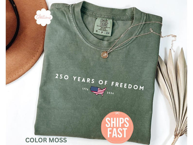 Comfort Colors 250 Years Of Freedom Shirt, USA Anniversary Shirt