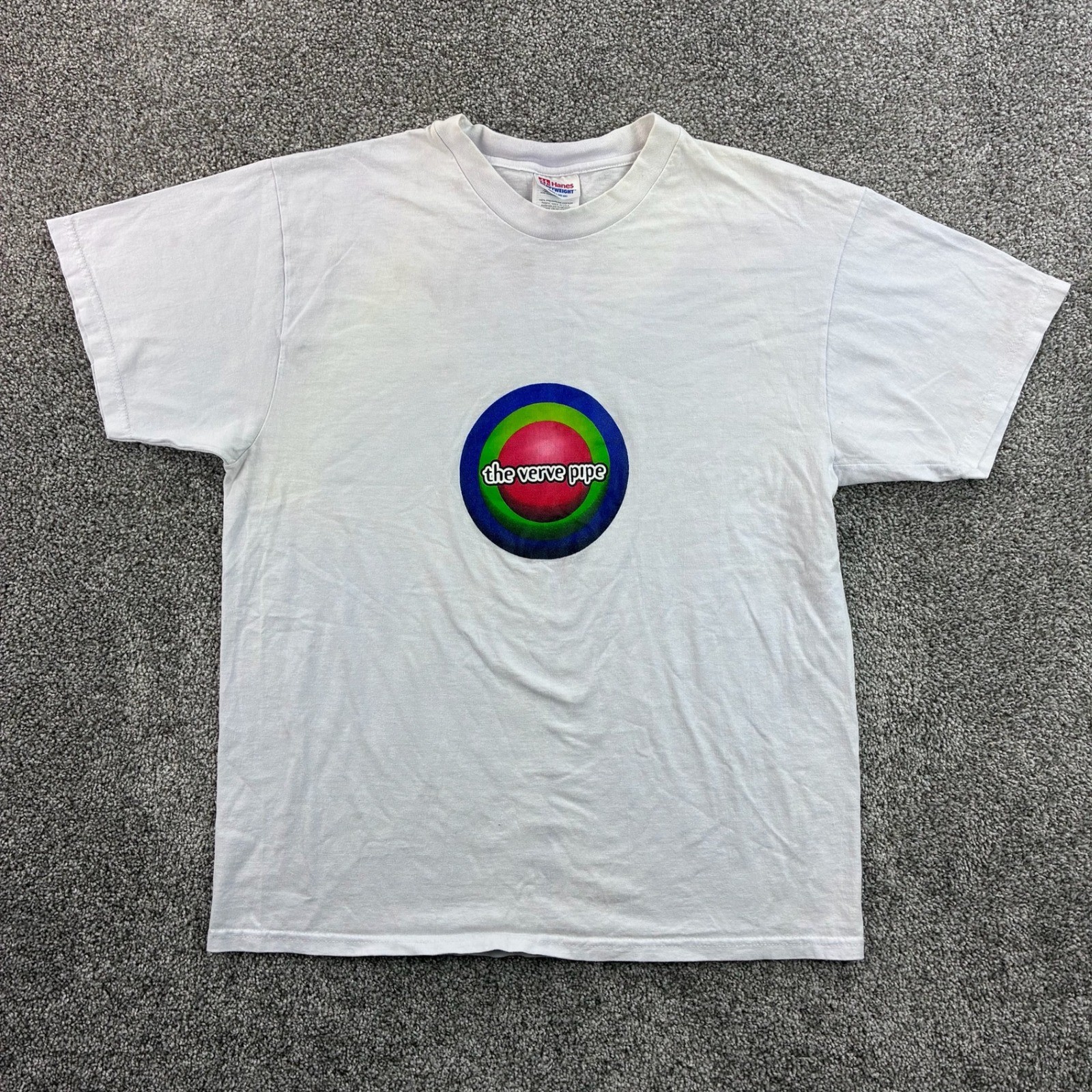 Vintage The Verve Pipe Shirt Mens Large White Cotton 90s Rock Band Graphic