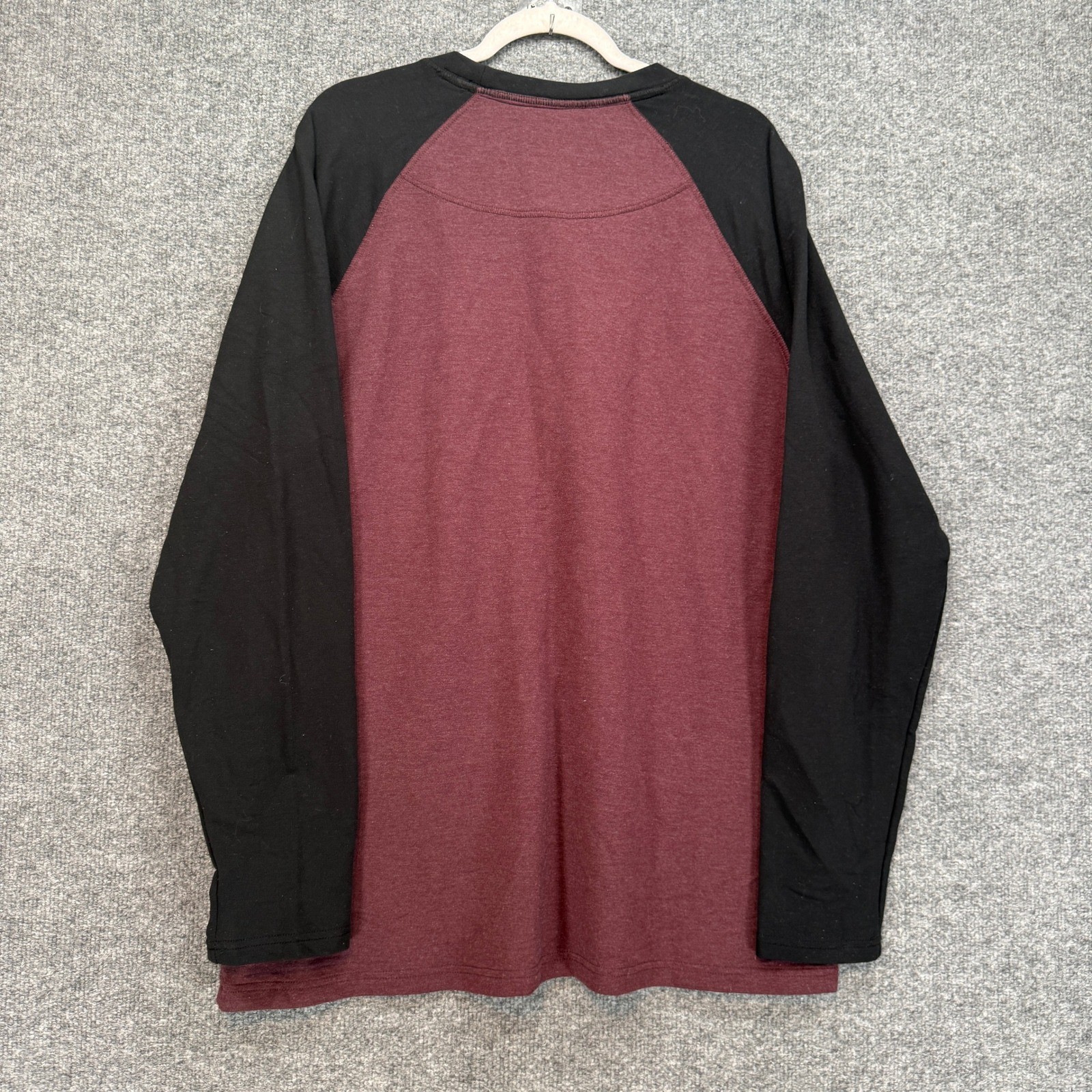 Orvis Raglan Shirt Mens XL Burgundy Long Sleeve Crewneck Tshirt Soft Stretch