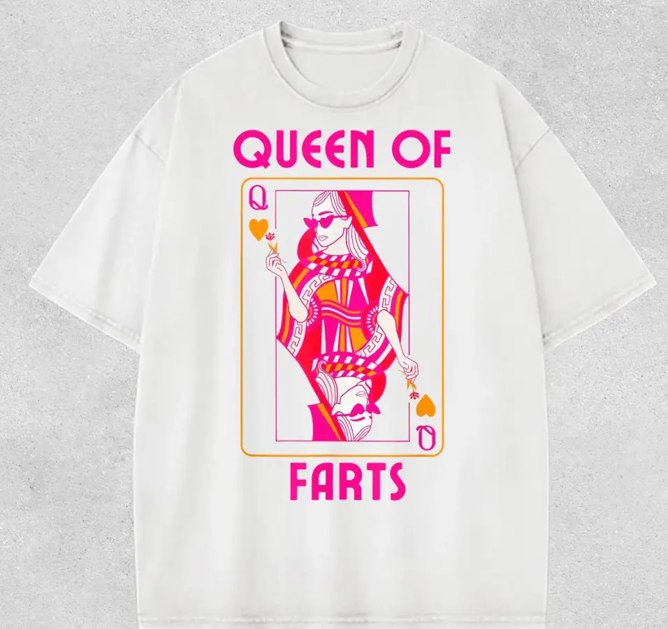 Queen of Farts shirt, Comfort Colors playful graphic tee, casual everyday wear