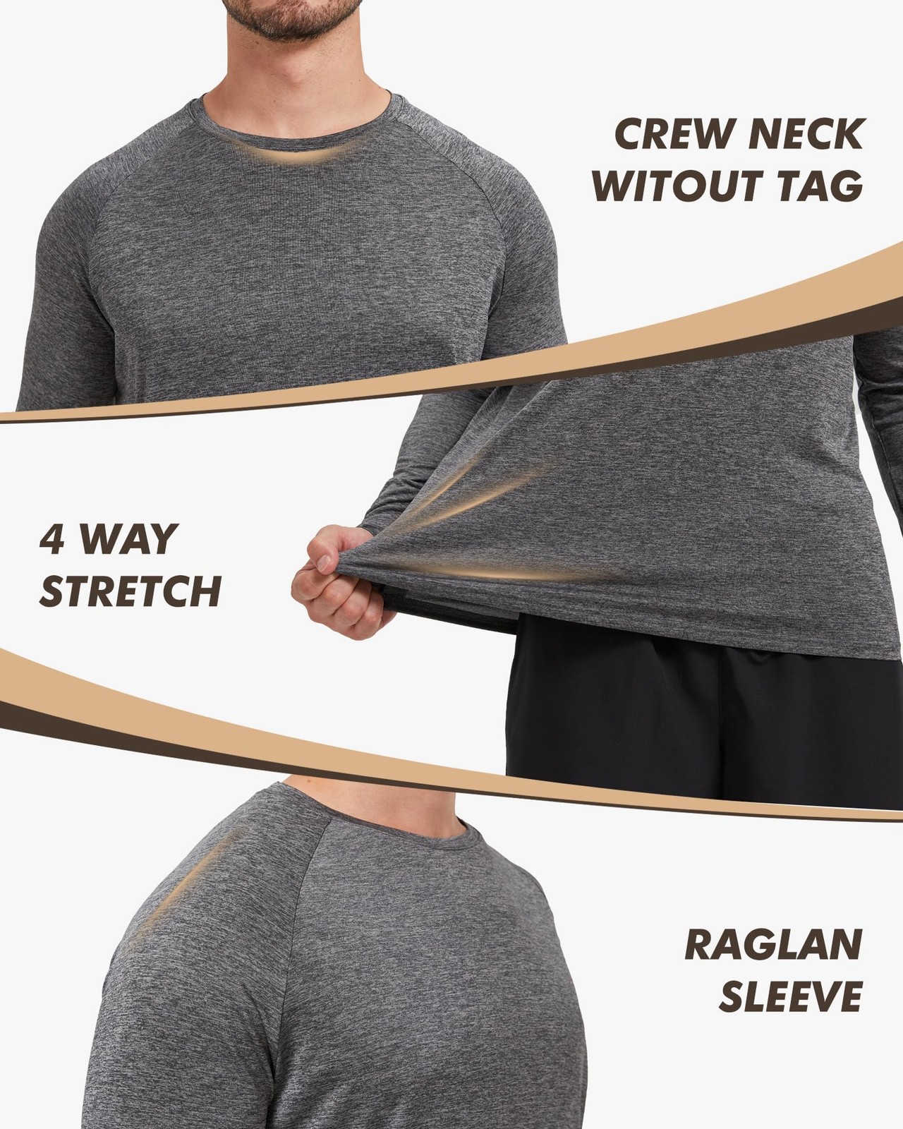 7 Pack Long Sleeve Shirts for Men – Quick Dry Moisture Wicking Sun Protection…