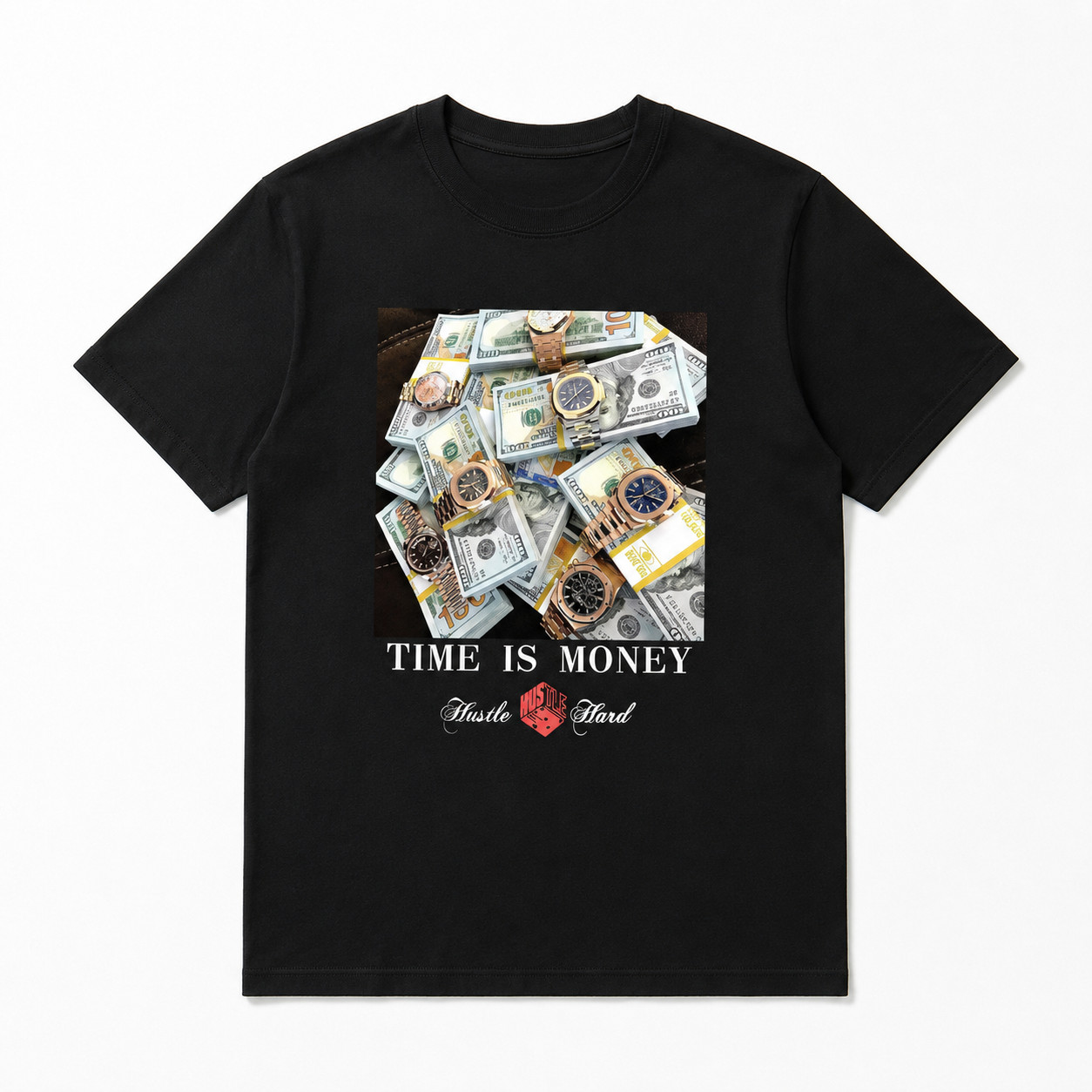 Time Is Money Graphic Men’s T-Shirt Hustle Motivational Streetwear Tee