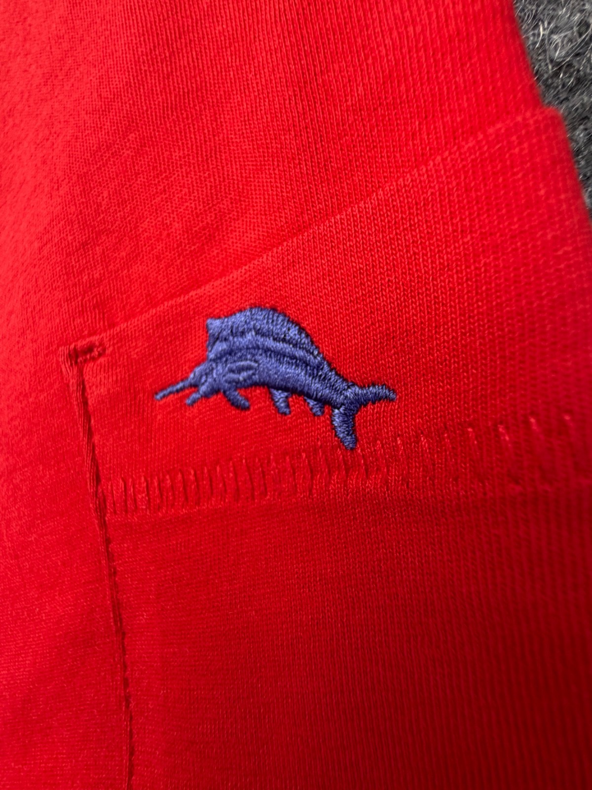 Tommy Bahama Pocket T Shirt Mens XXL NEW Marlin Logo Cotton Tee Red Blue Gray