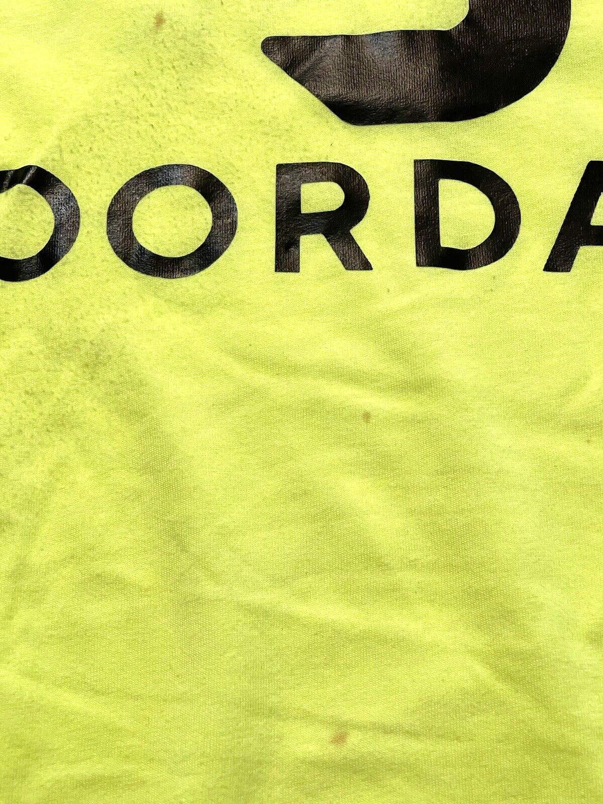 DoorDash Front & Back Food Delivery Driver NEON GREEN Short Sleeve 2XL Shirt